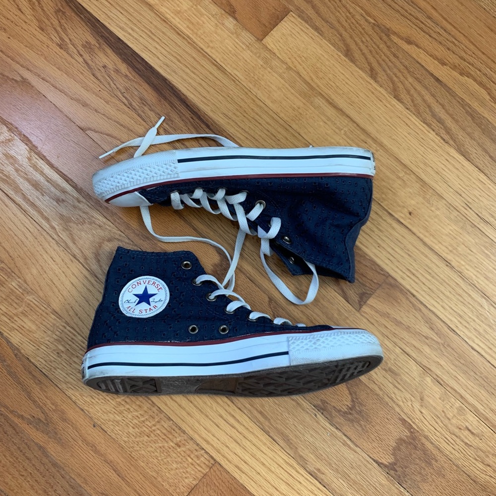 Navy Eyelet Converse